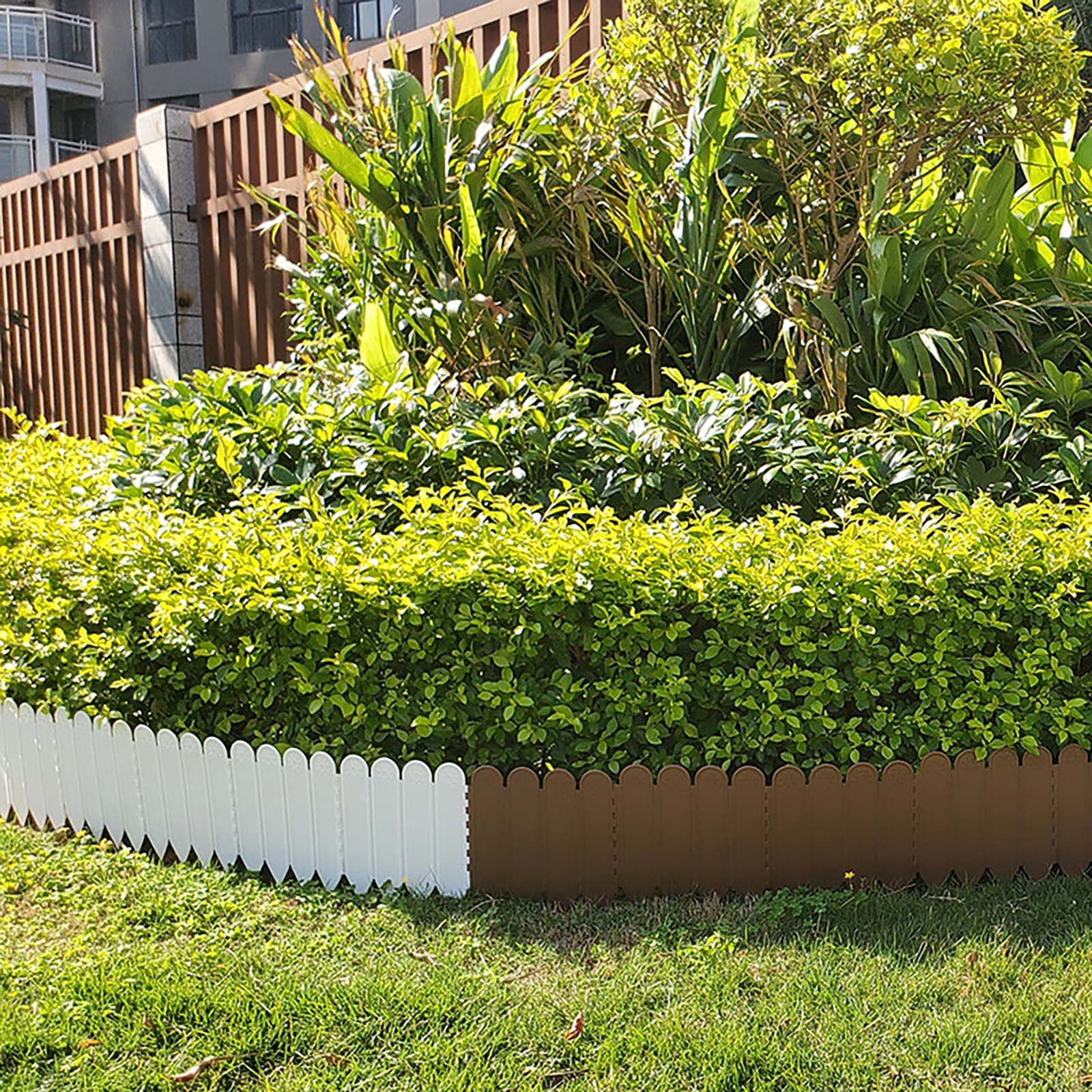 Nkmbld 10PC Plastic Garden Fence Border, Lightweight Decorative Landscape Edging Panels, Plastic Vegetable Garden Courtyard Flower Bed Fence Board