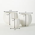 thumbnail image 5 of Sullivans White Ribbed Ceramic Planter Set of 3, 5.25"H, 5"H & 3.5"H White, 5 of 6