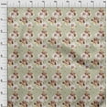 thumbnail image 3 of oneOone Cotton Cambric Beige Fabric Florals Dress Material Fabric Print Fabric By The Yard 42 Inch WideQ2D, 3 of 4