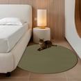 thumbnail image 3 of Sage Green Large Area Rugs for Bedroom Living Room, Soft Non Slip Carpet Bedside Rug, Brown Solid Color Simple Abstract Round Floor Cover Kitchen Accent Rug 3' for Dining Room/Office, 3 of 9