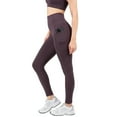 thumbnail image 4 of YITTY Active Women's Ultraluxe High-Waist Pocket Legging, Athleisure, 4-Way-Stretch, Deep Plum , L, Regular | 27" Inseam, 4 of 7