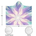 thumbnail image 3 of Wearable Blanket,Tie Dye Pattern Hooded Wearable Flannel Blanket for Adults & Teens with Buckle,Winter Poncho Shawl Wrap Cape,50"x60", 3 of 5