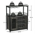 thumbnail image 3 of COZONY Versatile 5 Tier/1 Drawer Wine Bar Cabinet, Detachable Wine Rack and Ample Storage Space, Buffet Cabinet with Glass Holder and Mesh Door, Ideal for Kitchen, Living Room, and Bar,Dark Gray, 3 of 9