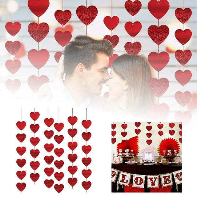 TIELUTT Valentine's Day Decoration Hanging Rope Wall Decoration Valentine's Day 90s Party Decorations for Adults Puppy Party Decorations for Girls Party Event Planner Organizer Party Event Table