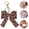 thumbnail image 3 of Unique Bargains Fashion Swallowtail Bow Leopard Print Handbag Charm Brown 1 Pc, 3 of 5