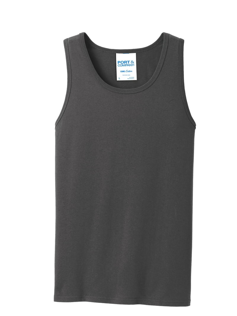 Port & Company Core Cotton Tank Top, Sleeveless Shirt, Charcoal
