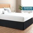 thumbnail image 2 of 550-TC Egyptian Cotton Dust Ruffle/Bed Skirt King Size 1-Pieces Split Corner Tailored Bed Skirt 6" Inch Drop Length Black Solid, 2 of 6