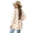 thumbnail image 3 of SCRAWLGOD Coffee Bow Tie Work Cardigan for Women Lightweight Sweaters Fall Size XL Long Sleeve Women's Cardigan Sweaters Dressy Elastic Womens Long Cardigan with Pockets, 3 of 7