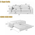 thumbnail image 7 of 93" King Size 3-in-1 Convertible Sleeper Sofa Bed with Chaise, Pull Out Couch Modern Living Room Furniture, Camel Teddy Fabric, 7 of 7
