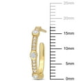 thumbnail image 3 of Created Forever Women's 2/5 Carat T.G.W. Lab Created Diamond 18kt Yellow Plated Sterling Silver Open Station Hoop Earrings, 3 of 9