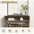 thumbnail image 3 of Slim Shoe Storage Cabinet with Two Flip Drawers, Hidden Shoe Storage, Narrow Cabinet with Doors,Brown, 3 of 6