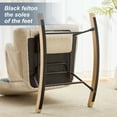 thumbnail image 6 of Hforesty Nursery Rocking Chair Upholstered Glider Rocker,Comfy Armchair with retractable footrest for Living Room & Nursery,side pocket,(Cotton Linen)splicing DARK-BLUE, 6 of 7