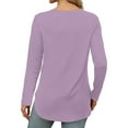 thumbnail image 5 of Darzheoy Womens Tops Fashion Drop Shoulder Lightweight Hoodless Round Neck T-Shirt Trendy Fall Long Sleeve Solid Color Loose Pullover Casual Blouses, 5 of 6