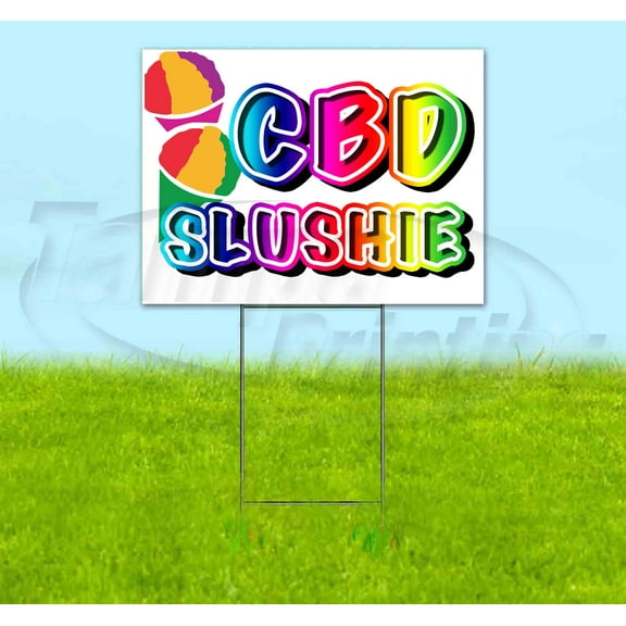 Rainbow V2 Cbd Slushie V2 (18" X 24") Yard Sign, Includes Metal Step Stake
