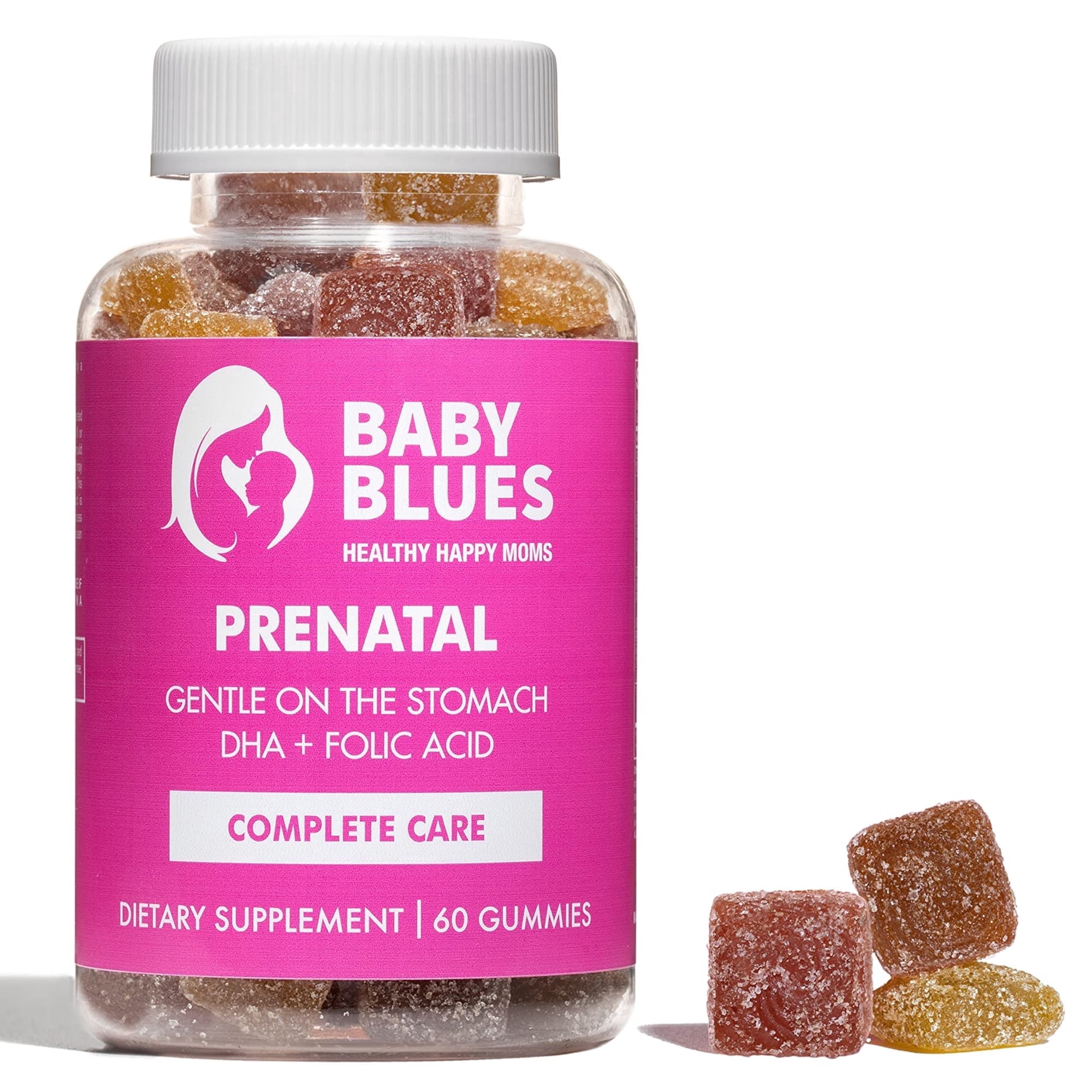 Baby Blues Prenatal Vitamins for Women, Prenatal Gummies with DHA and Folic Acid for Pregnancy, 60 Count