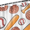 thumbnail image 3 of White Orange Baseball Gear Pattern Shower Curtain 72"x84" ,Bathroom Decorative Shower Curtains Set with 12 Hooks,Modern Waterproof Washable Shower Curtain, 3 of 6