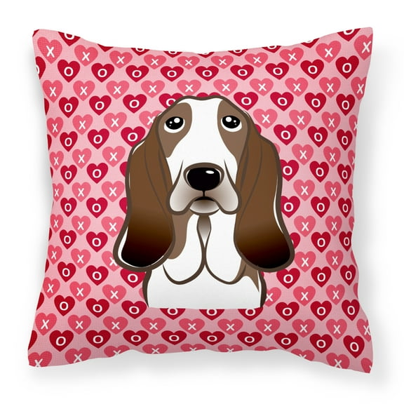 Carolines Treasures BB5313PW1414 Basset Hound Fabric Decorative Pillow, 14Hx14W, multicolor
