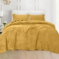 thumbnail image 2 of Elegant Comfort Luxuriously Soft 4-Piece Velvet Plush Flannel Sheet Set - Premium Quality - Cozy Warm, Anti-Static, Non Pilling Fuzzy Velvet Flannel Fleece Deep Pocket Sheet Set - Twin, Gold, 2 of 5