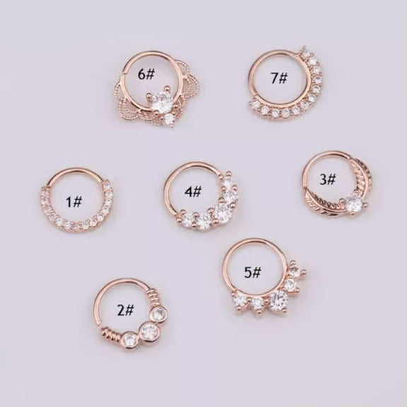 EOEMY Septum Earring Nose Ring 8mm Piercing Tragus Hoop Cartilage Rings Body Jewelry /-Rose Gold-6