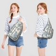 thumbnail image 2 of Tropical Flower Sling Backpack - Exotic Leaves & Blossom Pattern, Fashion Forward Crossbody Bag, 2 of 4
