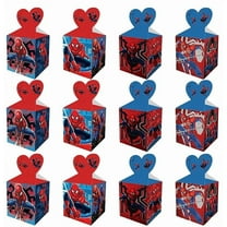 12 Pcs Spiderman Party Candy Boxes for Anime Theme Birthday Party Supplies Decor,Girls Kids Birthday Game Party Kraft Paper Gift Bag Decoration