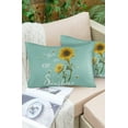 thumbnail image 6 of Pack of 2 Outdoor Pillow Covers, You Are May Sunshine Sunflower Teal Green Waterproof Square Throw Pillowcase Cushion Decorative Pillow Covers for Couch Patio Tent, 20x12 in, 6 of 6