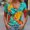 Green, variant on Ayolanni Tropical Print Basic Tees for Women Seamless Button Down Short Sleeve V-Neck Blouse Hawaii Beach Fitted Shirts Womens Spring Tops Green L