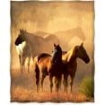 thumbnail image 2 of Horse Vintage Red Blanket Smooth Soft Print Throw Blanket for Sofa Chair Bed Office Travelling Camping Women Gift 50"x60", 2 of 6