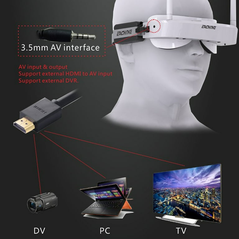 Eachine EV100 72CH FPV Goggles for RC Drone, FPV Goggles With