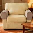 thumbnail image 4 of Ke1Clo Elastic Sofa Armrest Covers Thickened Stain-Resistant, Protective Covers for Home Furnishings Solid Color, Sofa Armrest Protector 2pcs for Living Room, Khaki, 4 of 6