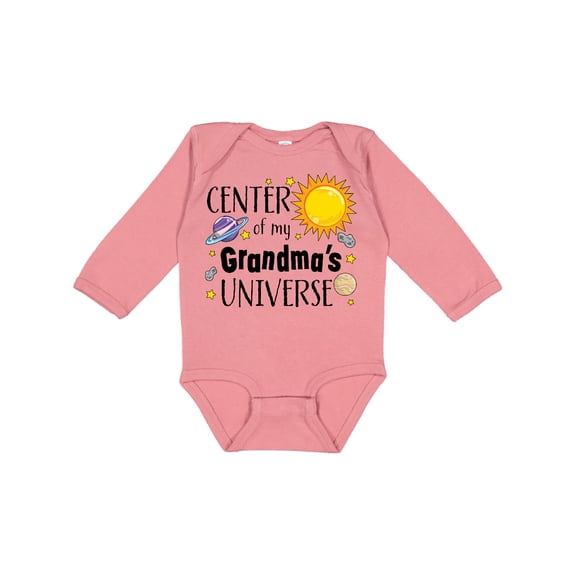 Inktastic Center of My Grandma's Universe Boys or Girls Long Sleeve Baby Bodysuit