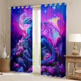 thumbnail image 2 of Castle Fairy Gothic Dragon Black Out Curtains,Flowers Curtains Pack of 2 (42x63 Each), 2 of 6