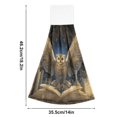 thumbnail image 2 of Haosy 2 Pack Kitchen Wash Cloths with Hanging Loops Absorbent Absorbent Quick Drying Hand Towels, Owl Perched on Book, 2 of 7