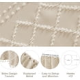 thumbnail image 6 of CAILDANL Boho White Woven Fabric Shower Curtain with Tassel 72 x 72 Modern Farmhouse Minimalist, Tufted Chevron Striped Shabby Chic Textured, Water Resistant Cloth Curtain for Bathroom, Hotel Decor, 6 of 7