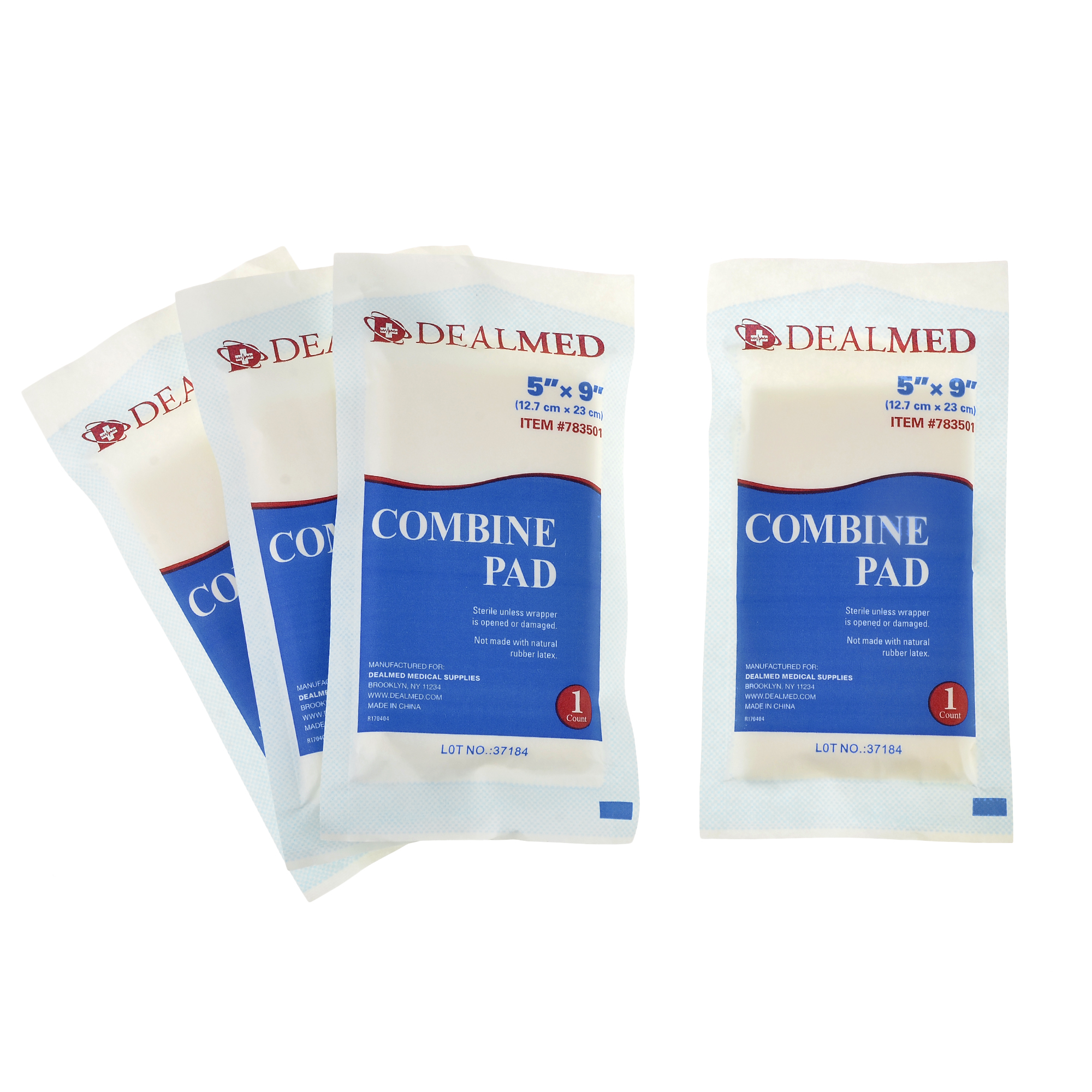 Dealmed 5" X 9" Abdominal (ABD) Combine Pads, Sterile, Individuellement Enveloppé, Disposable, Latex Free Wound Dressing For First Aid Kit And Medical