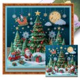 thumbnail image 1 of Kit Punto Cruz Navidad Impreso Hilo Algodón Ecológico Bordado 11CT 50x50cm, 1 of 9