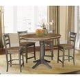 thumbnail image 3 of 36" Solid Wood Round Extension Table with 4 Counter Height Stools, 3 of 4