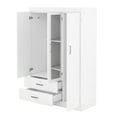 thumbnail image 4 of Dtwnek 3 Door Wardrobe with Shelves and Mirror, Clothes Storage Cabinet for Living Room, Bedroom, White, 4 of 9