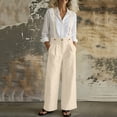 thumbnail image 4 of Ruimatai Women's Casual Linen Overalls High Waist Wide Leg Trousers for Summer & Daily Wear, 4 of 6