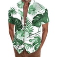thumbnail image 1 of Camisas s Para Hombre Manga Corta Camisa de vacaciones en la playa Camisa de cuello con botones en los puños para hombre (Green, M), 1 of 4