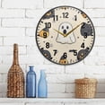 thumbnail image 3 of Yayeee Wall Clock Battery Operated 11.9" Silent Quartz Non-Ticking for Living Room Decor, Halloween Black Pumpkins, 3 of 8