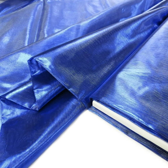 Valentina Textile inc Nylon Metallic Tissue Lame Fabric - 60 Inches Wide, Over 100 Yards in Stock -Multiple Colors Available (1 Yard, Royal Blue)