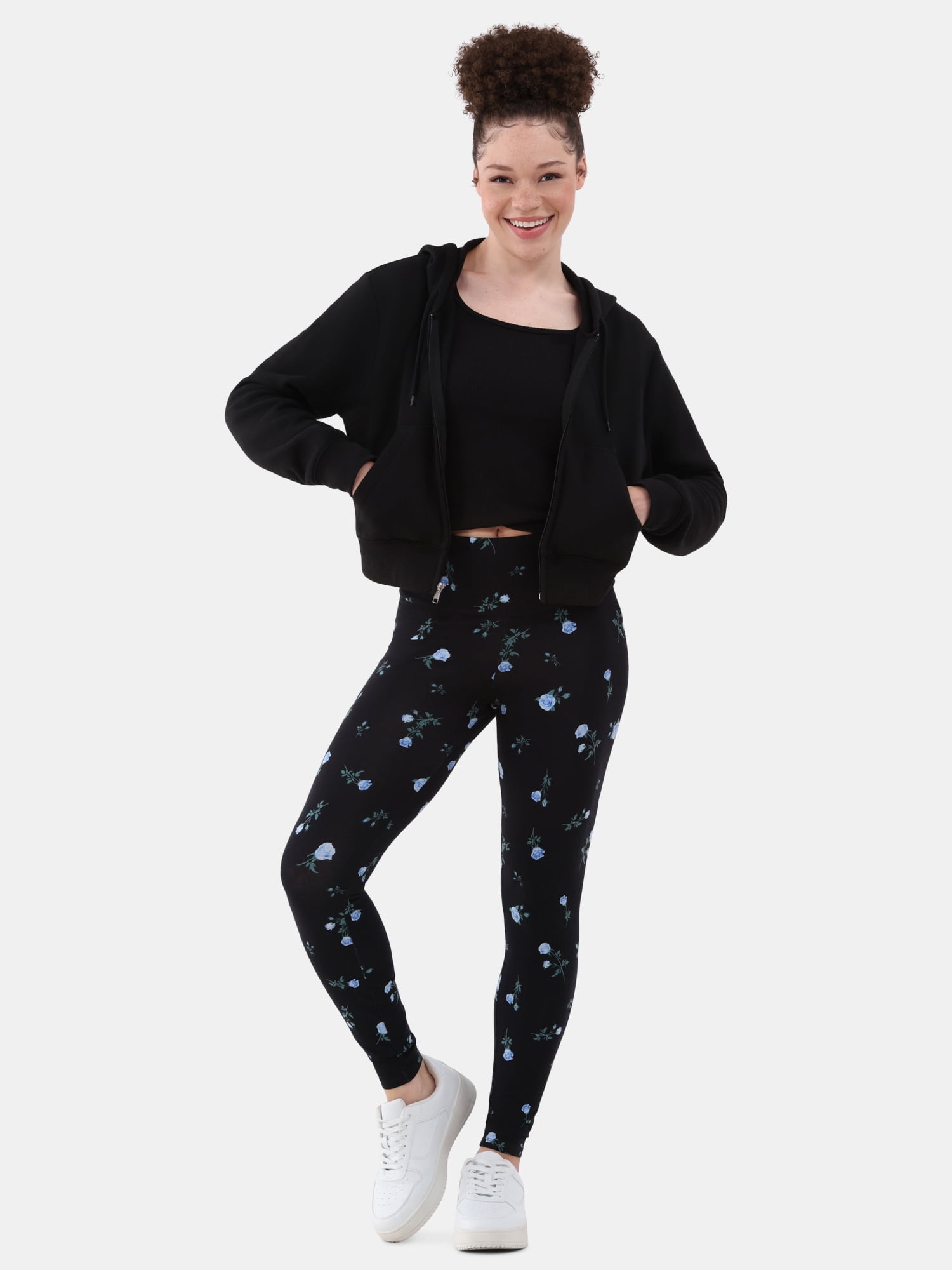 No Boundaries Cropped Fleece Zip Hoodie, Women’s