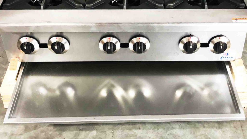 36 in. Six Burner Countertop Step-Up Hotplate Natural Gas, NSF Commercial Hotplate Restaurant Hotplate