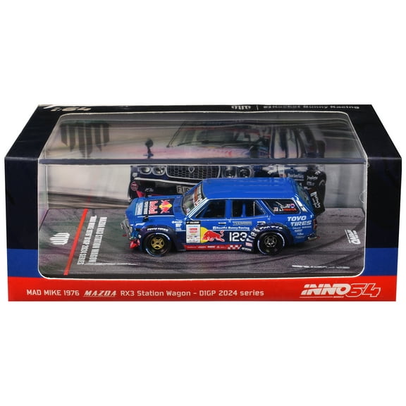 Ni1976 Mazda RX3 Station Wagon RHD #12 "Mad" Mike Whiddett "D1 Grand Prix" (2024) 1/64 Diecast Model Car by Inno Models