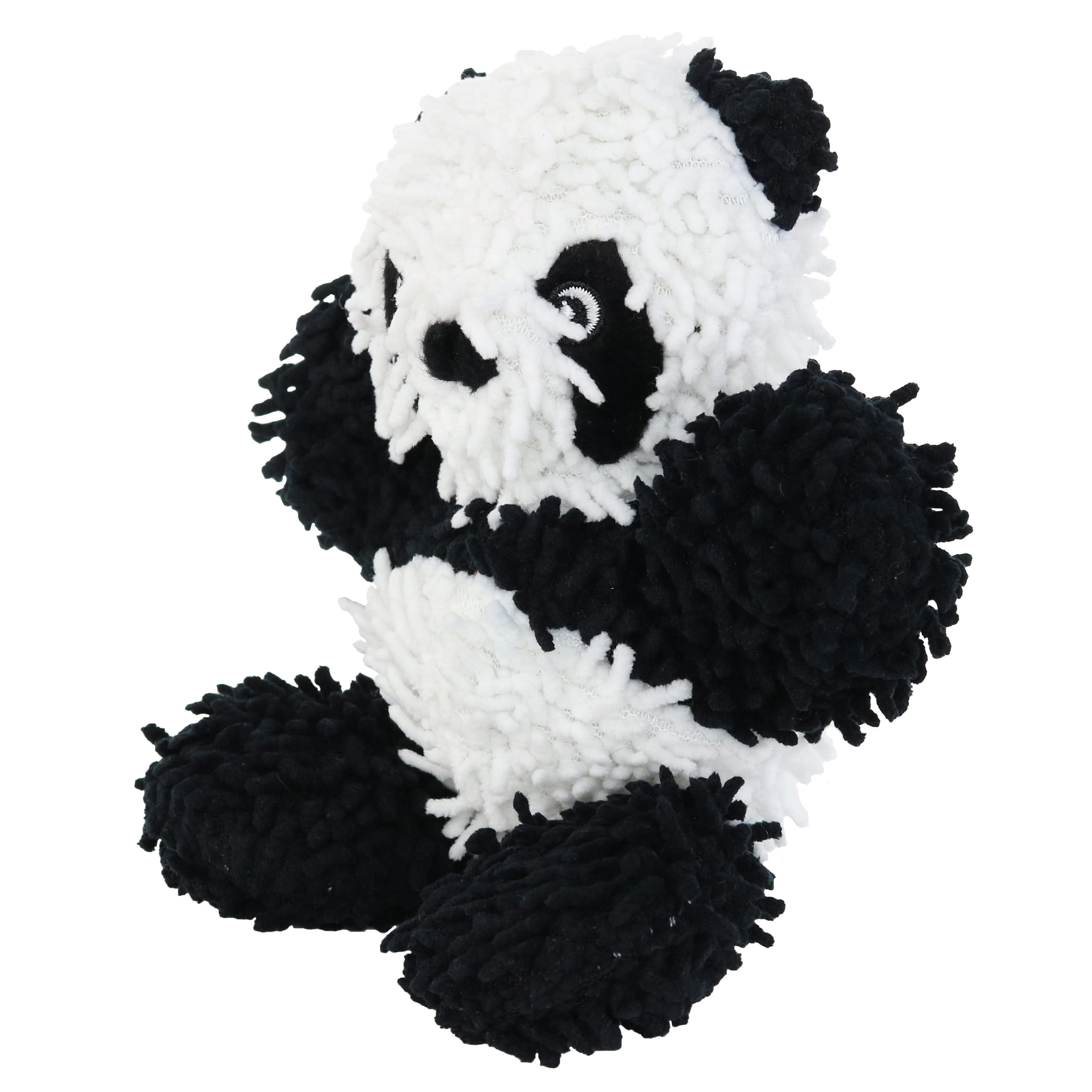 Mighty Jr Microfiber Ball Panda Durable Plush Squeaky Dog Toy