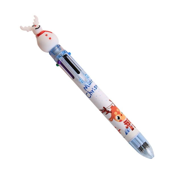 Xihbxyly Bolígrafo Navideño, 6 Colores, Tinta de Secado Rápido, Escritura Suave, Diseño de Animales Extraíble, Ideal para La Vuelta Al Cole, Regalo Navideño, 17,5 Cm.