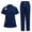 01-Dark Blue, variant on Black Scrub Sets For Women ​Women's V-Neck Scrub Uniform Set - Breathable Poly-Cotton Blend, Side Pockets, All-Day Comfort Black M