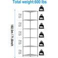 thumbnail image 3 of 6 Tier NSF Metal Shelf Pentagonal Corner Wire Shelving Unit, 600lbs Capacity Heavy Duty Adjustable Storage Rack with Shelf Liners for Kitchen Garage Office Etc Room Corner, 3 of 9