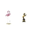 thumbnail image 1 of Estatua de resina de flamenco y caballo, escultura de ave, arte moderno, figura de jardín, soporte de metal, adorno de mesa, pieza central para dormit, 1 of 8